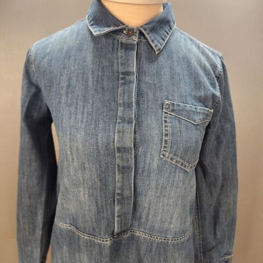 Old Navy Girls Denim  Shirt Dress Size XL (14) Collared Button Up Front Pocket‎ - Picture 2 of 10